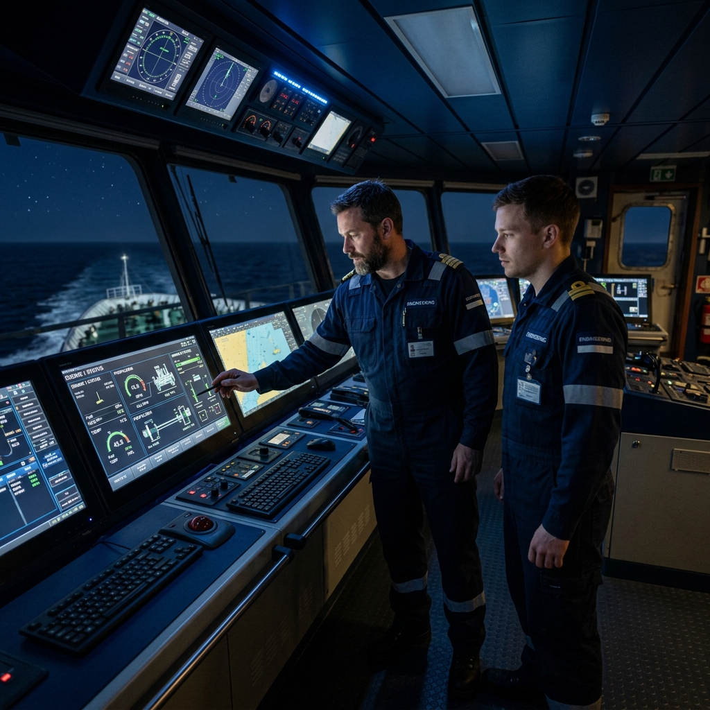 Engineers working in control room